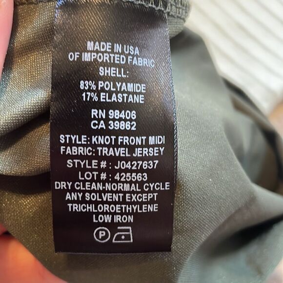 Theory Knot Front Midi Dress Spanish Green S - Picture 7 of 8